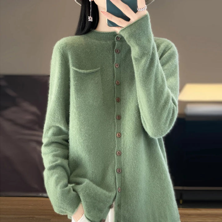 Cecily | Elegant Crew Neck Cardigan