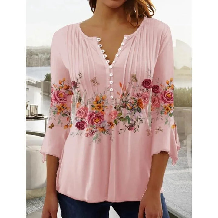 Candice | Floral V-Neck Blouse
