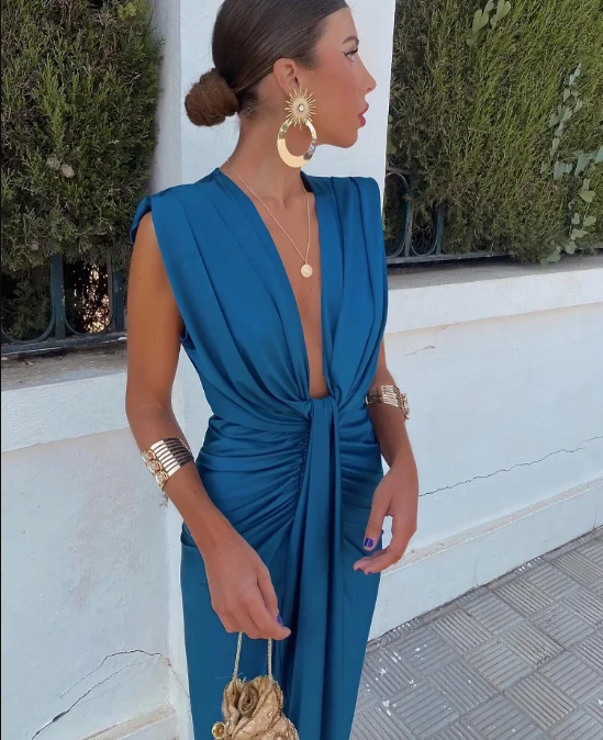 Rotchelle | Deep V-Neck Party Dress