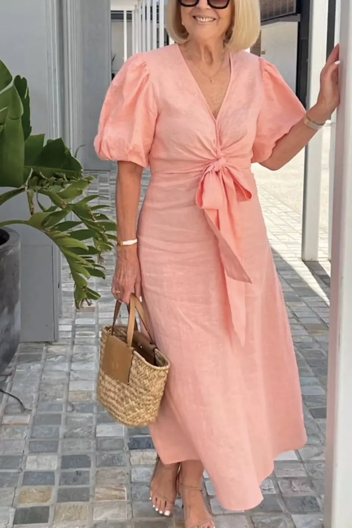 Hilarie | Elegant V-Neck Dress