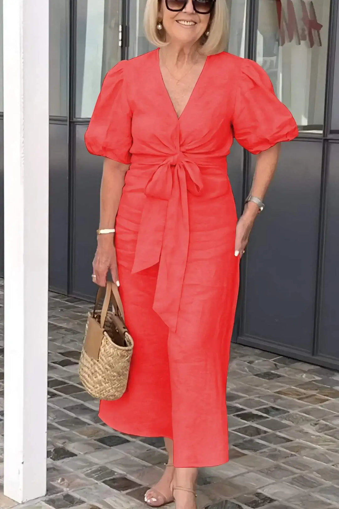 Hilarie | Elegant V-Neck Dress