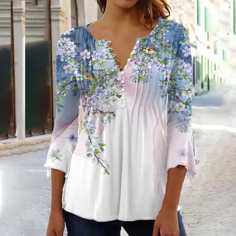 Candice | Floral V-Neck Blouse
