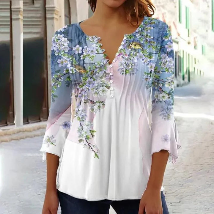 Candice | Floral V-Neck Blouse