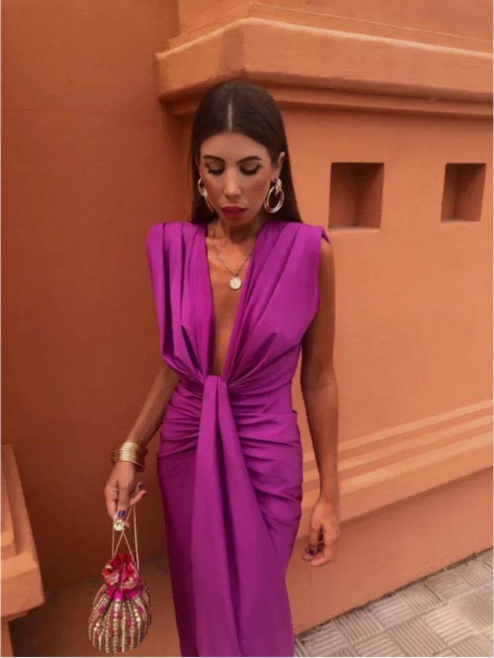 Rotchelle | Deep V-Neck Party Dress