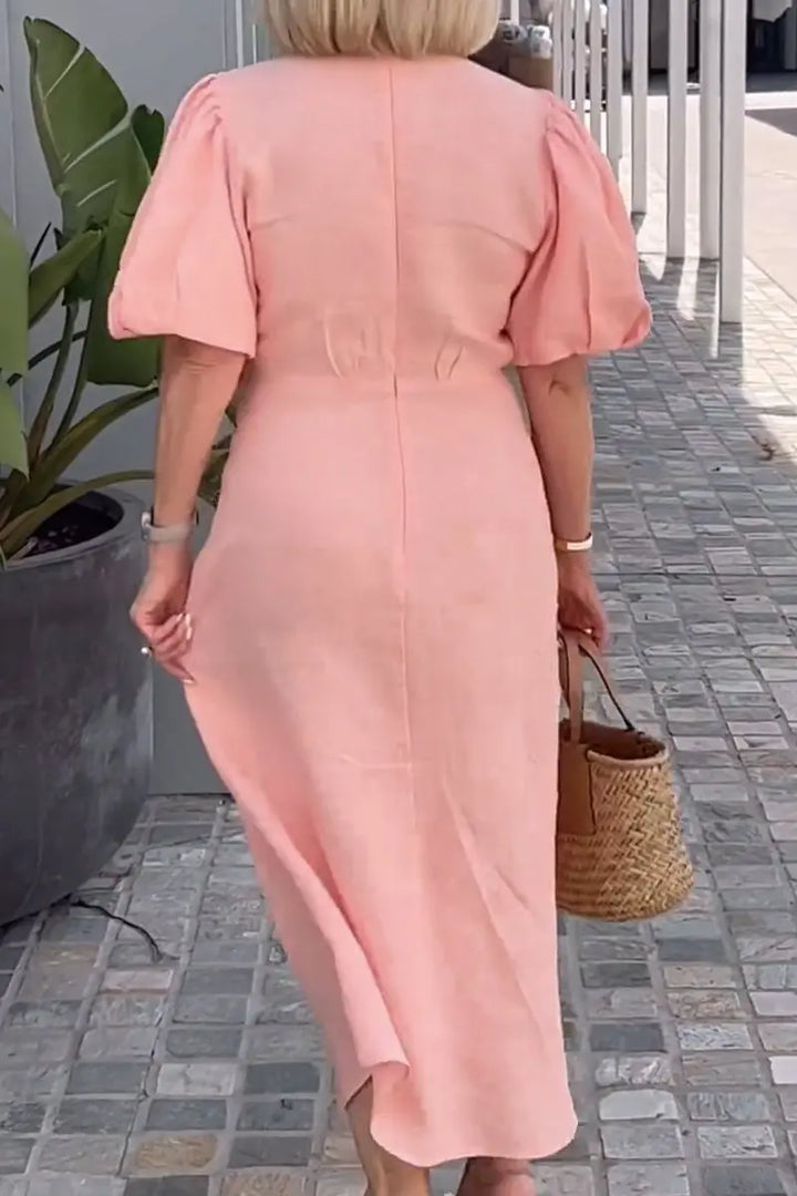 Hilarie | Elegant V-Neck Dress