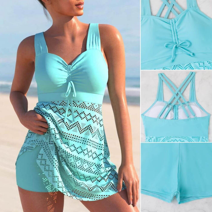 Crishine | Flattering Two-Piece Swim Dress