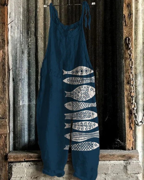 Gwyneth | Artistic Fish Jumpsuit
