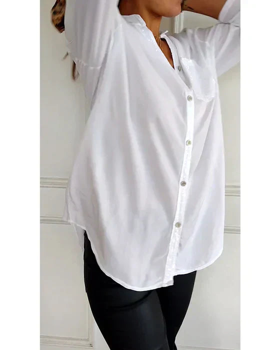 Kelley | Sparkling V-Neck Blouse