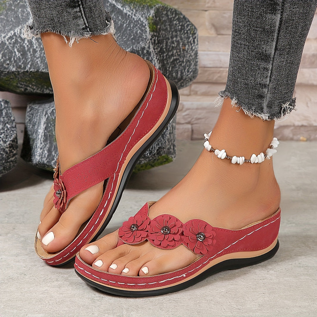 Rowena | Floral Strap Sandals