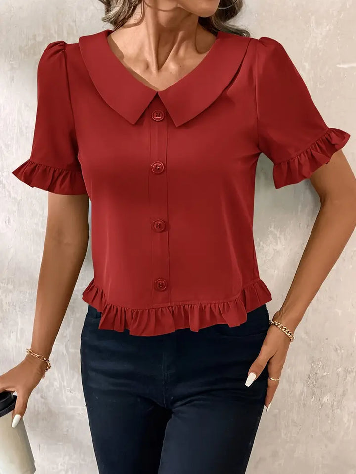 Melessa | Ruffle Short Sleeve Blouse