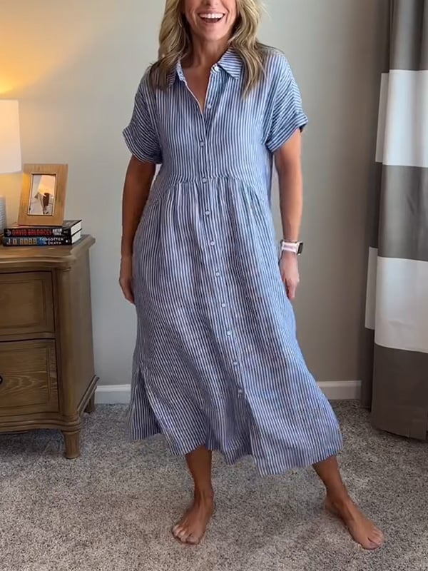 Cassie | Striped Shirt Dress