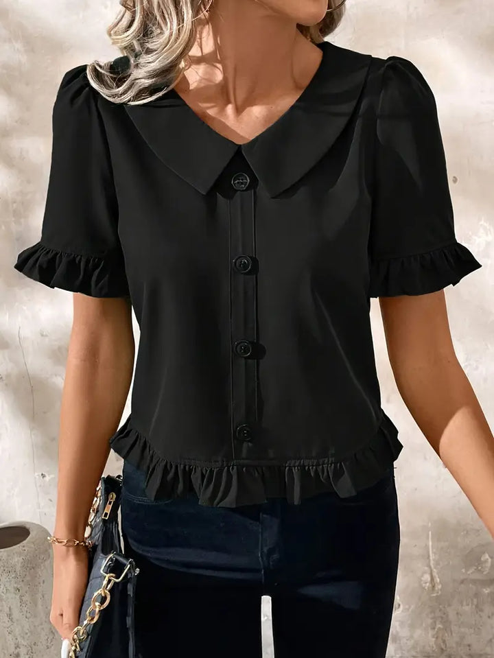 Melessa | Ruffle Short Sleeve Blouse