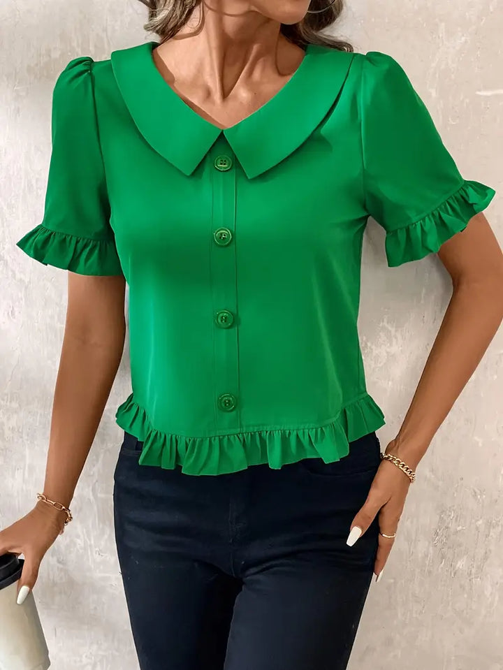 Melessa | Ruffle Short Sleeve Blouse