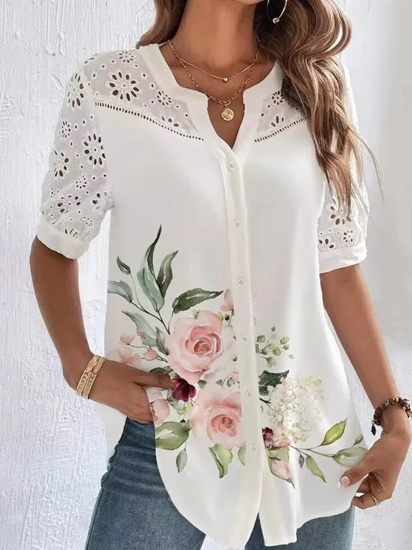 Zoey | Embroidered Short Sleeve Shirt