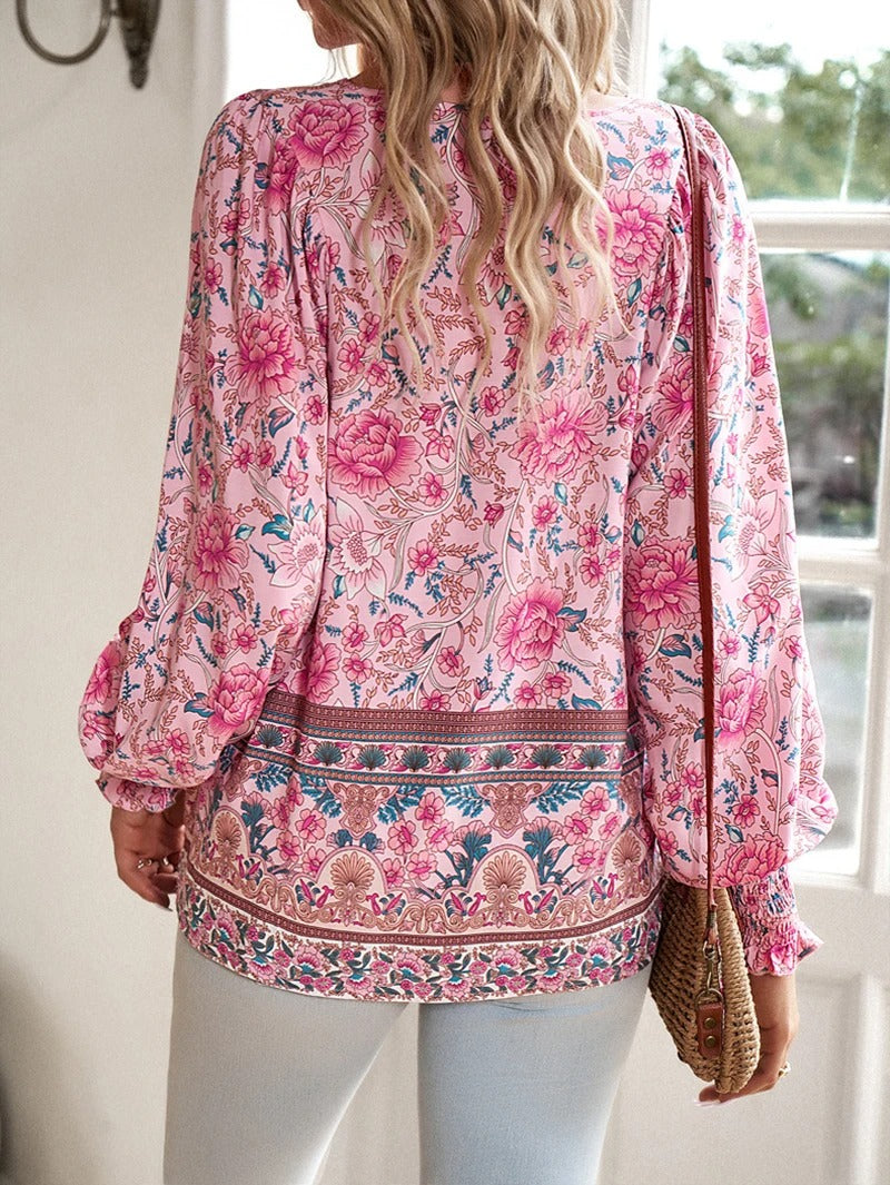 Stéphanie | Boho Floral Blouse