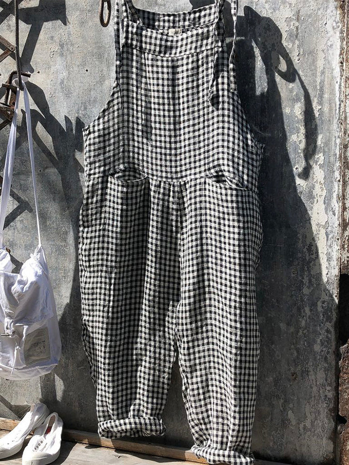 Marites | Striped Wide Leg Overalls
