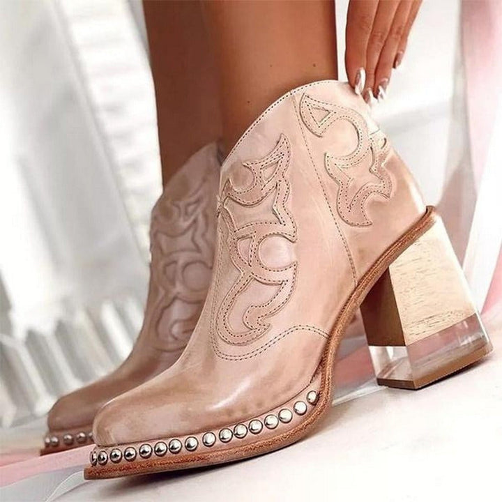 Shamcey | Sculpted Western Ankle Boots
