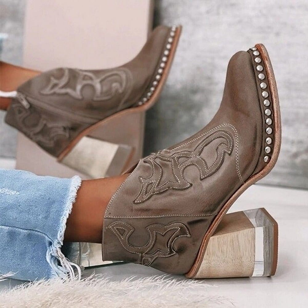 Shamcey | Sculpted Western Ankle Boots