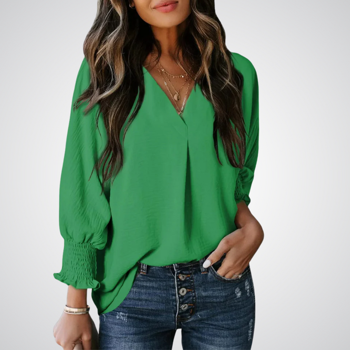 Genevie | V-Neck Tunic Blouse