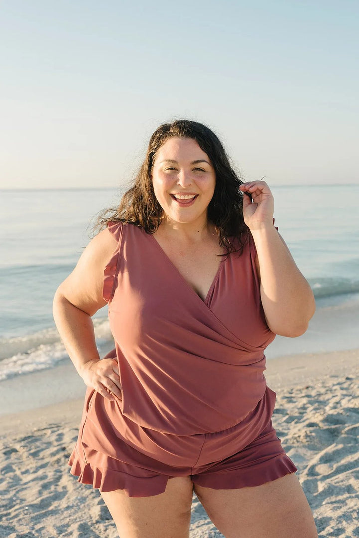 Shenna | Ruffle V-Neck Swimsuit