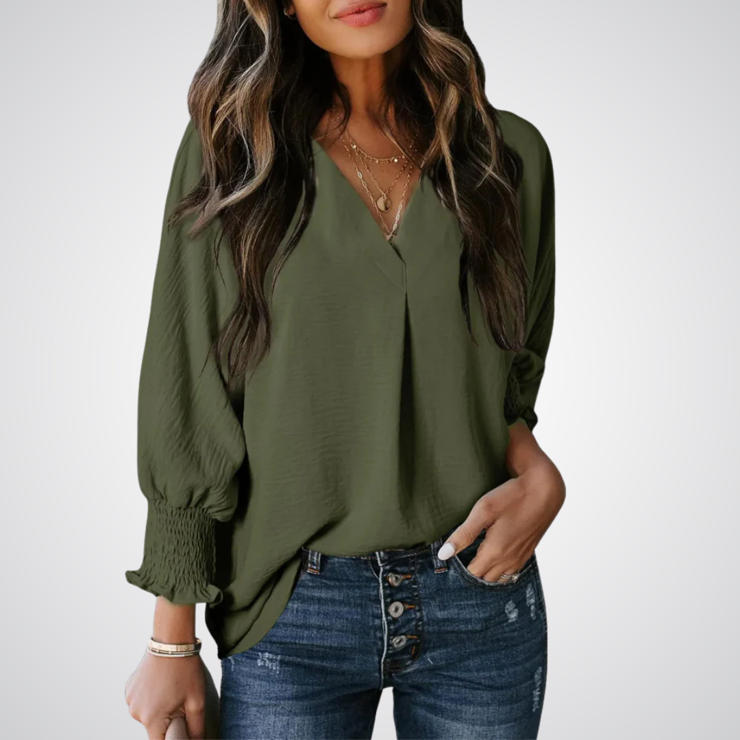 Genevie | V-Neck Tunic Blouse
