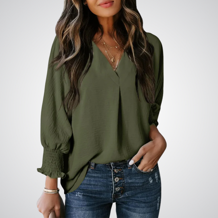 Genevie | V-Neck Tunic Blouse