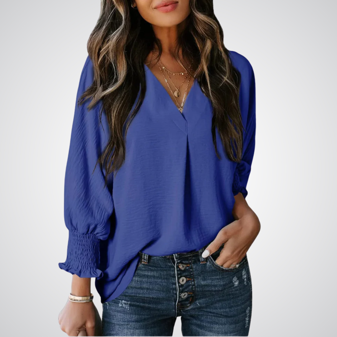 Genevie | V-Neck Tunic Blouse