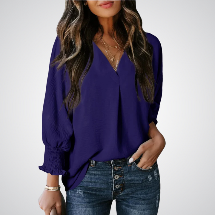 Genevie | V-Neck Tunic Blouse