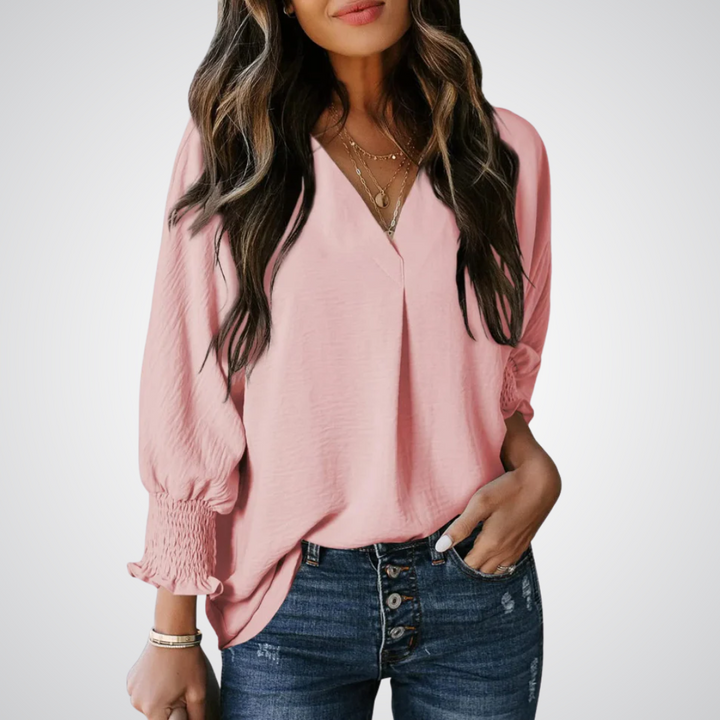 Genevie | V-Neck Tunic Blouse
