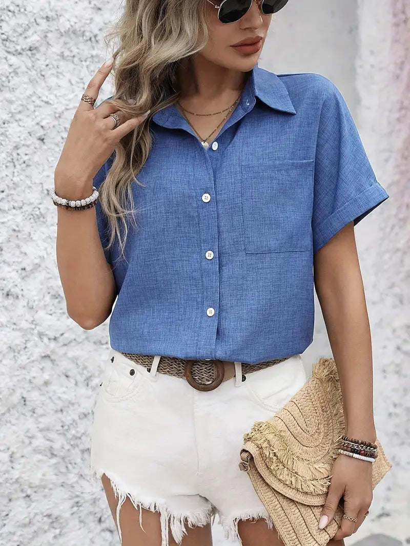 Fellise | Short Sleeve Button Shirt