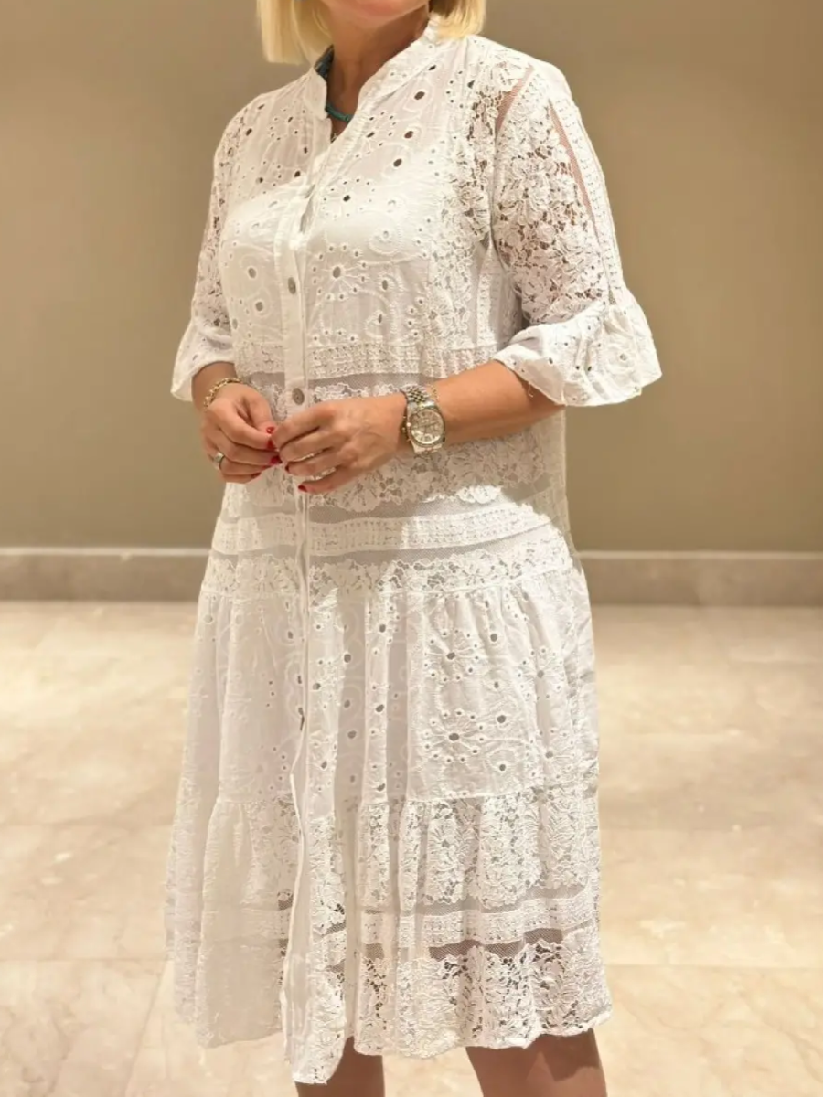 Manta | Embroidered Button Dress