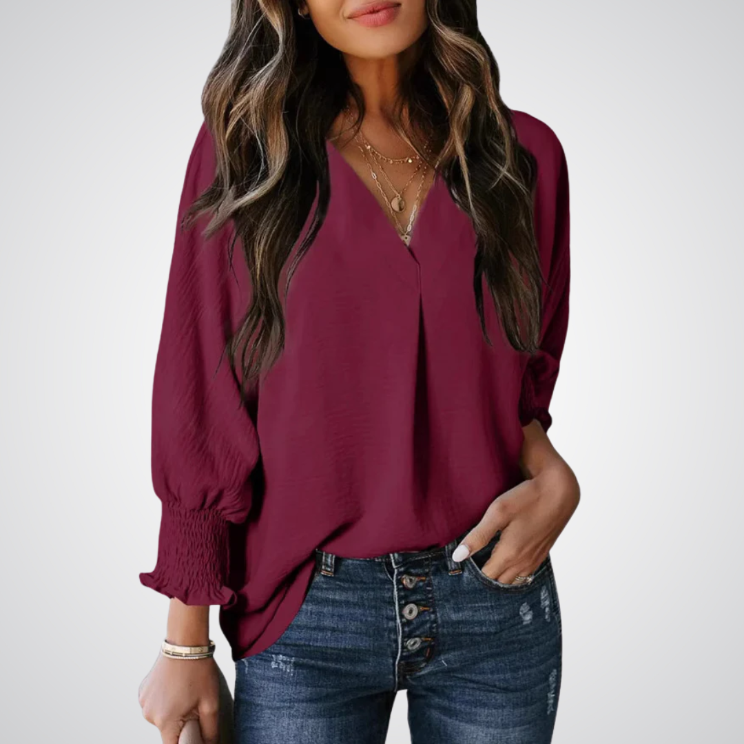 Genevie | V-Neck Tunic Blouse