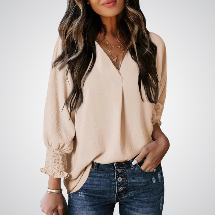 Genevie | V-Neck Tunic Blouse