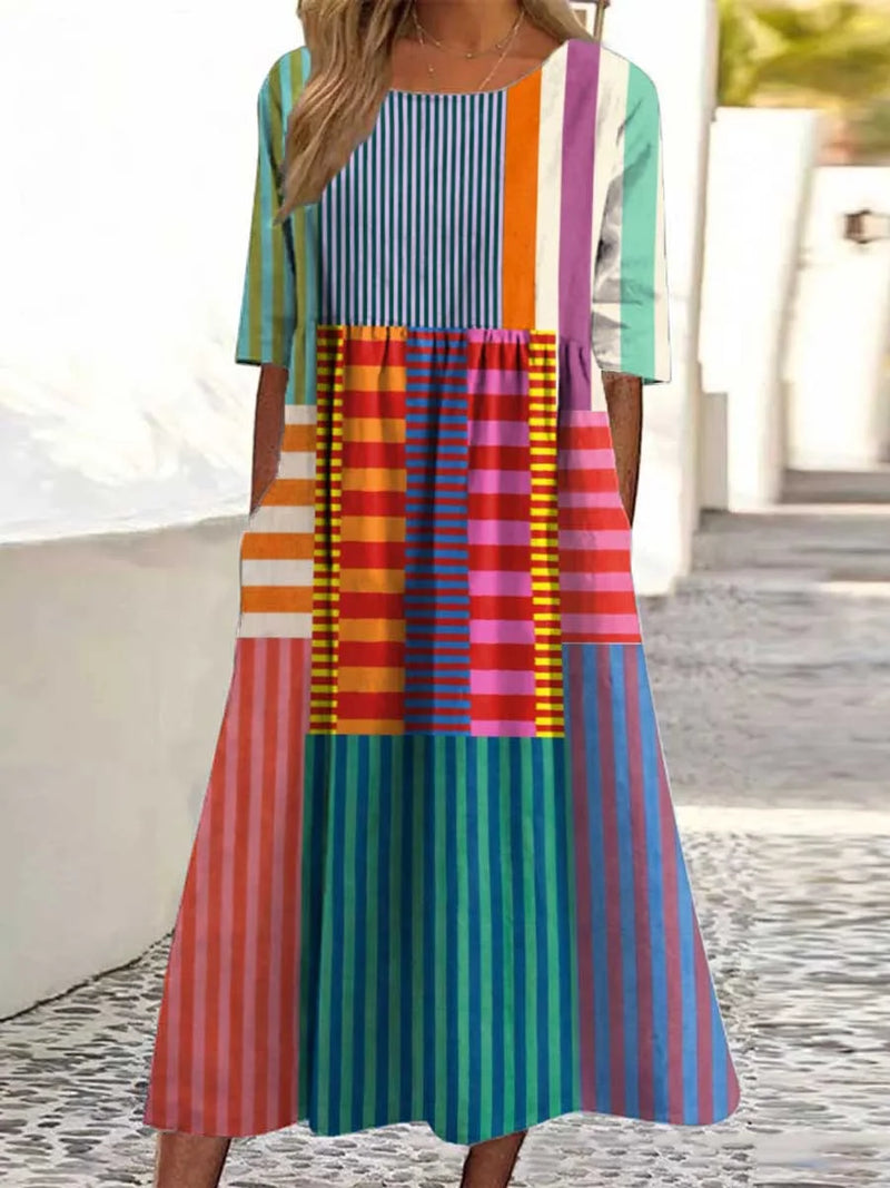Lovie | Vintage Geometric Pattern Dress