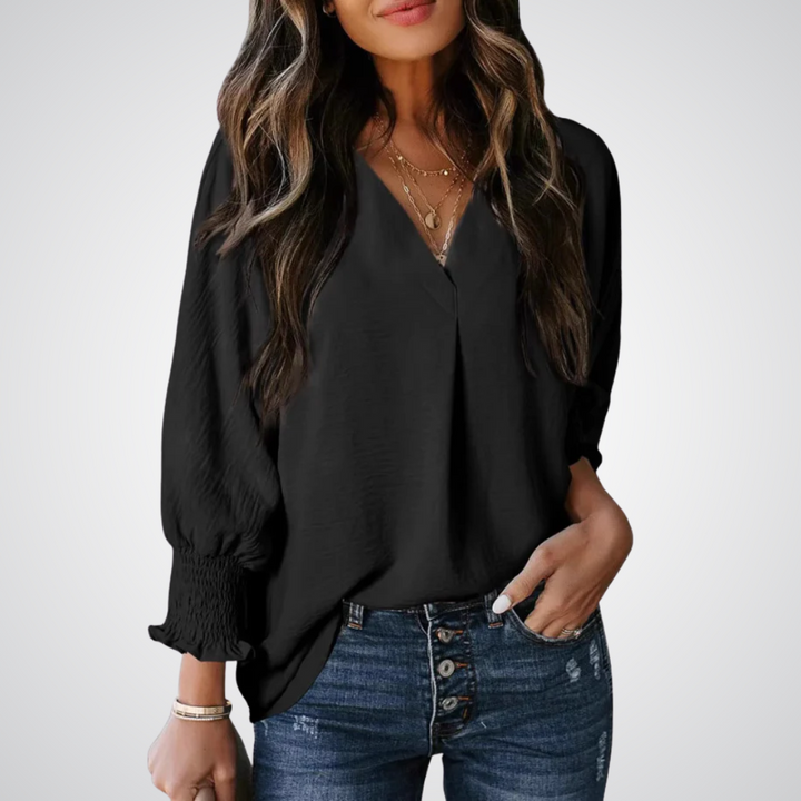 Genevie | V-Neck Tunic Blouse