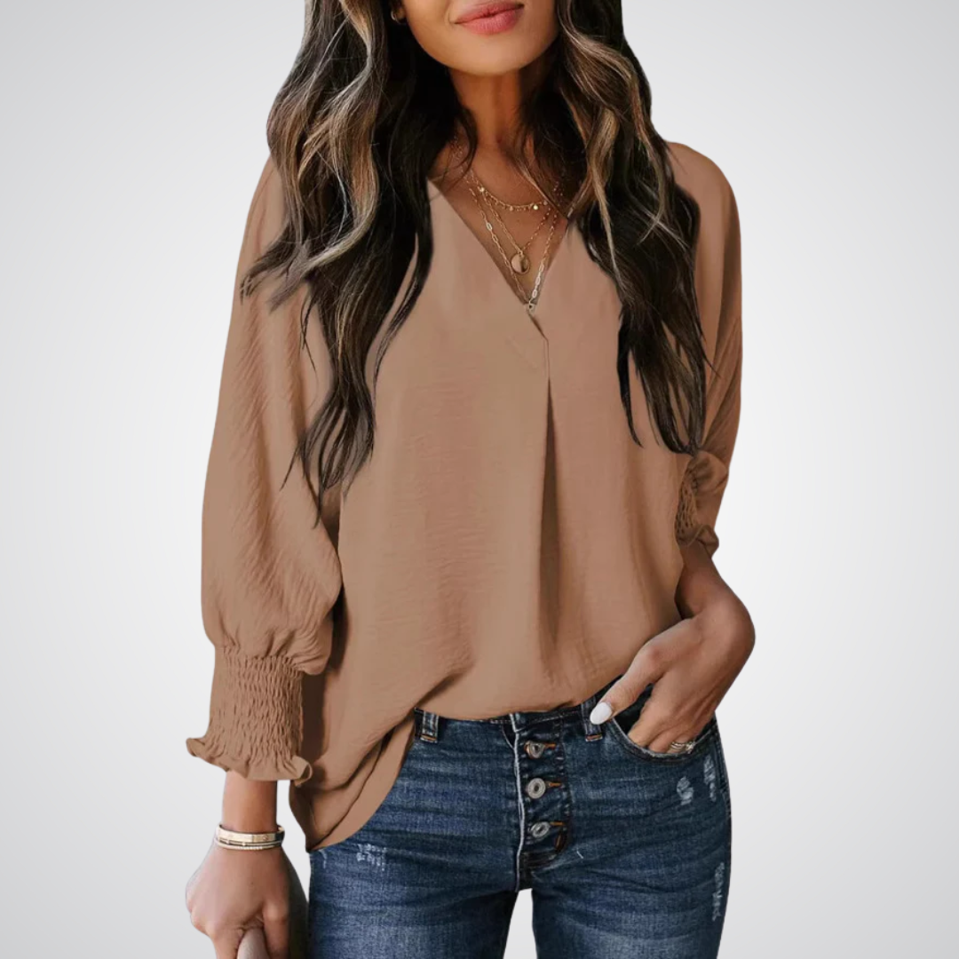 Genevie | V-Neck Tunic Blouse