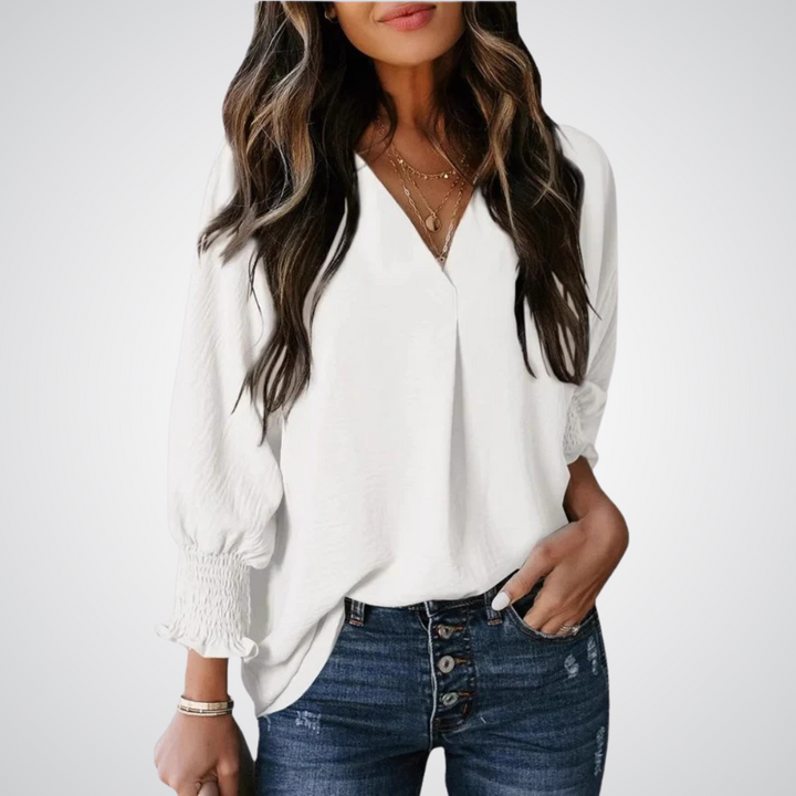 Genevie | V-Neck Tunic Blouse
