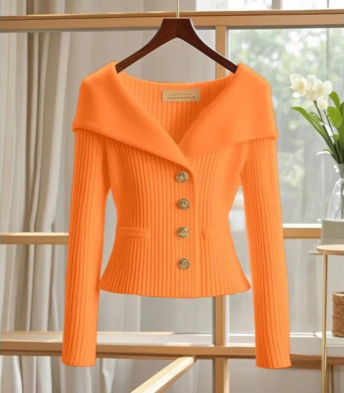Nielyn | Ribbed Knit V-Neck Jacket