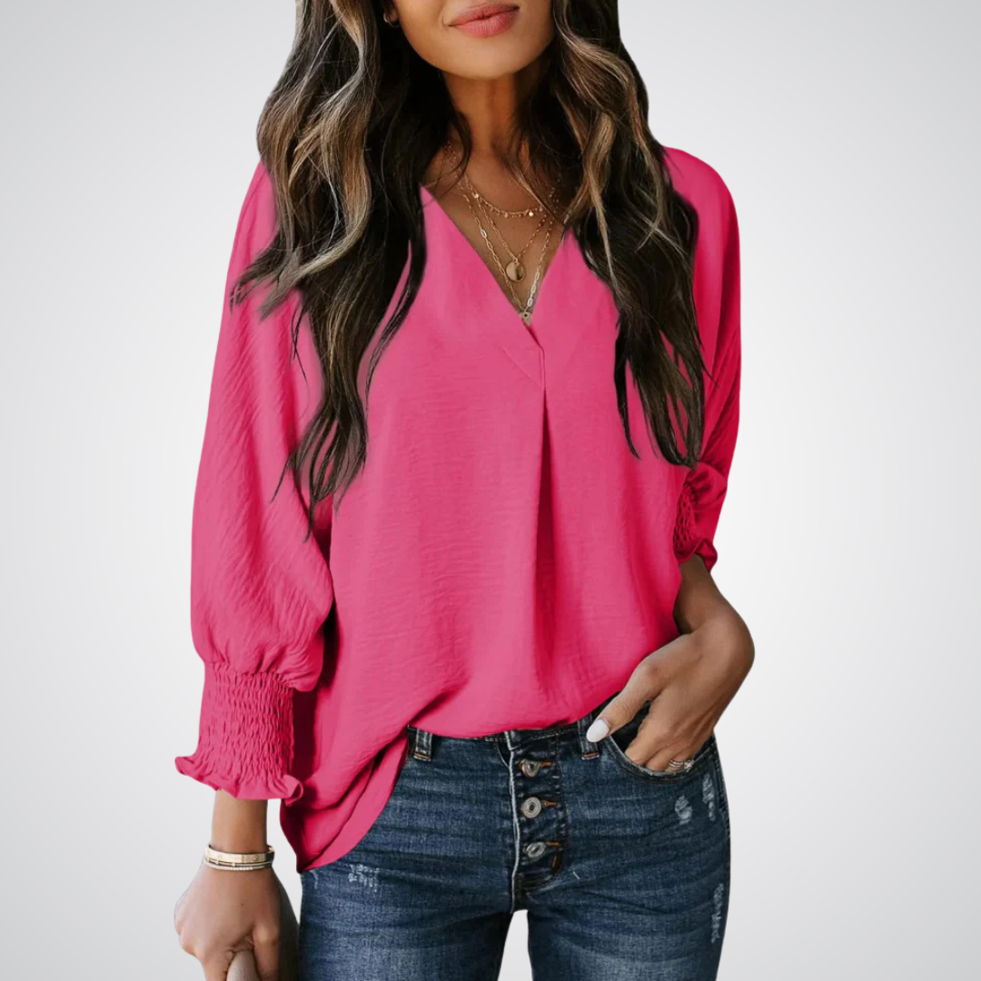Genevie | V-Neck Tunic Blouse