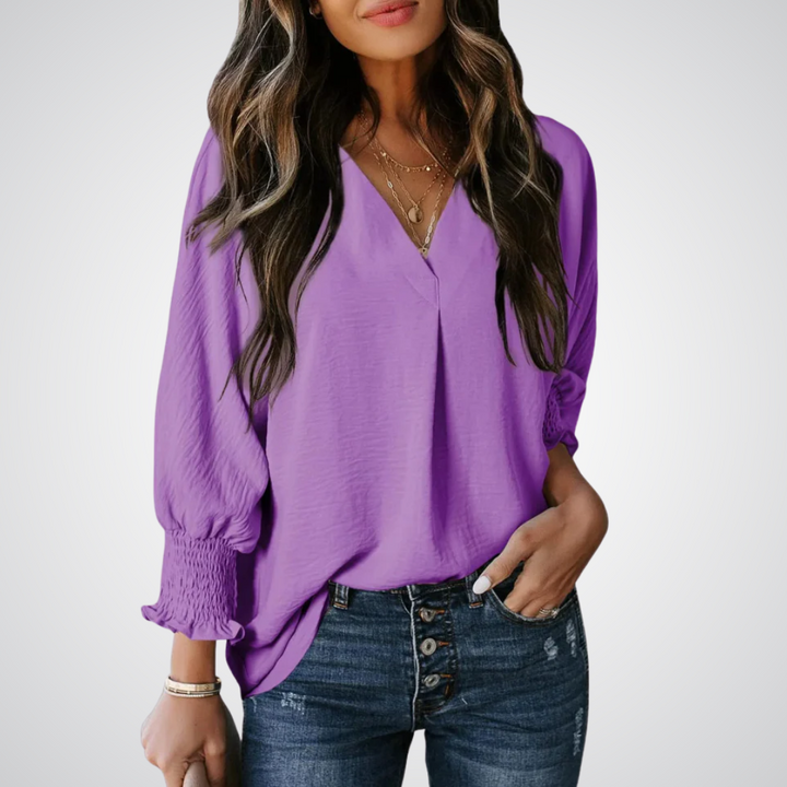 Genevie | V-Neck Tunic Blouse