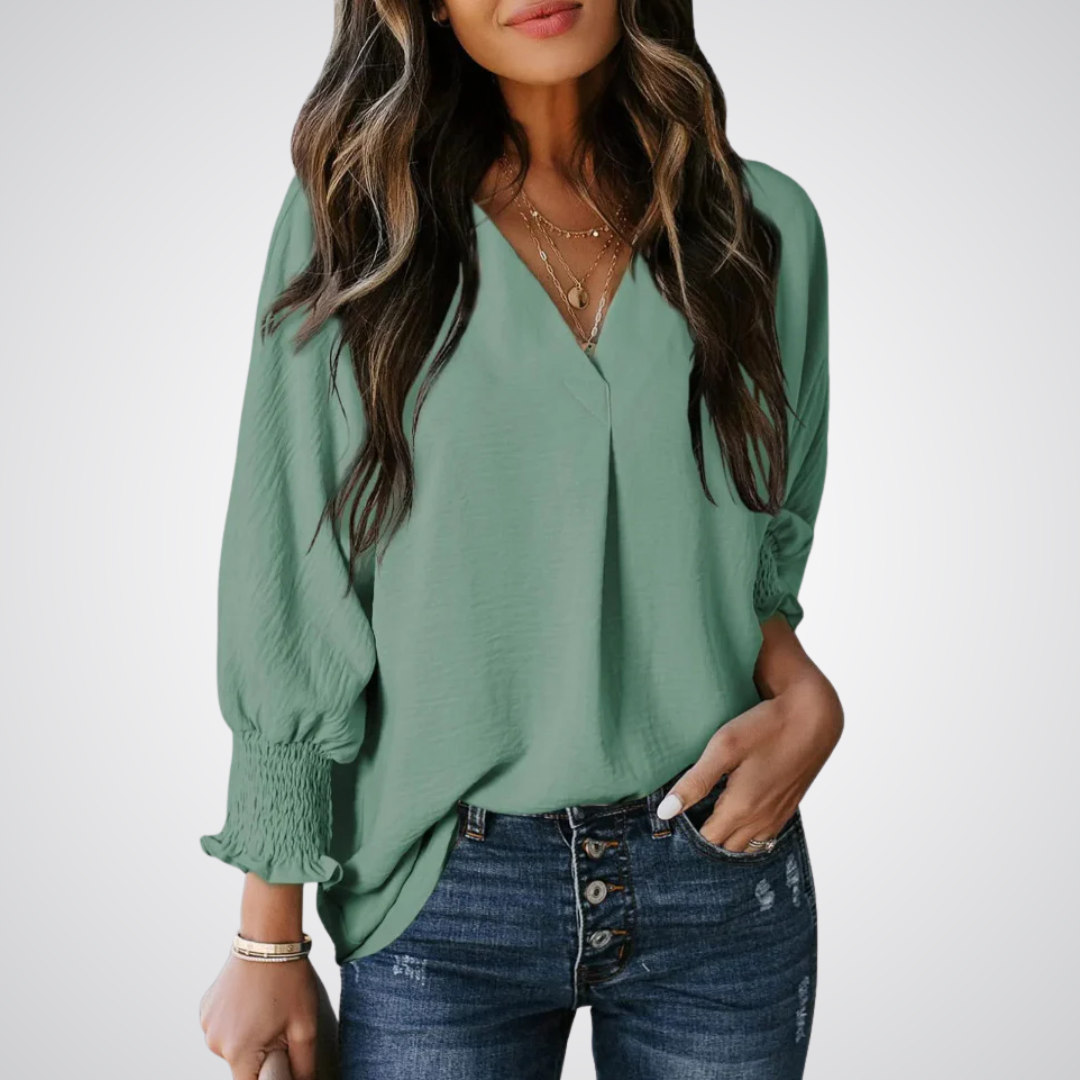 Genevie | V-Neck Tunic Blouse