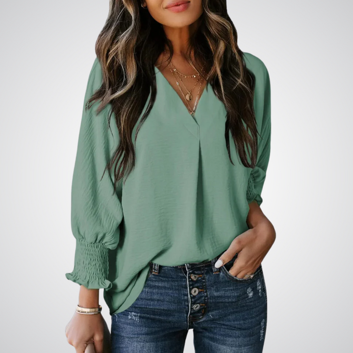 Genevie | V-Neck Tunic Blouse
