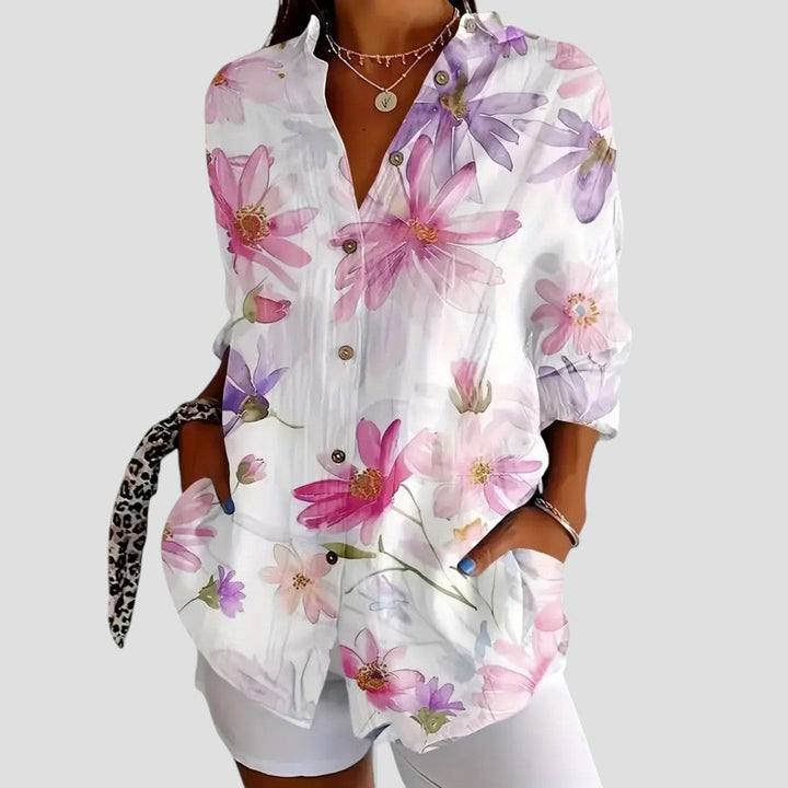 Janette | Floral Button-Down Blouse