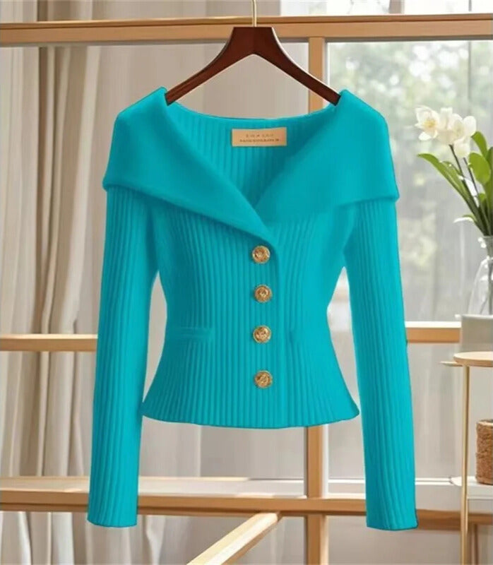 Nielyn | Ribbed Knit V-Neck Jacket