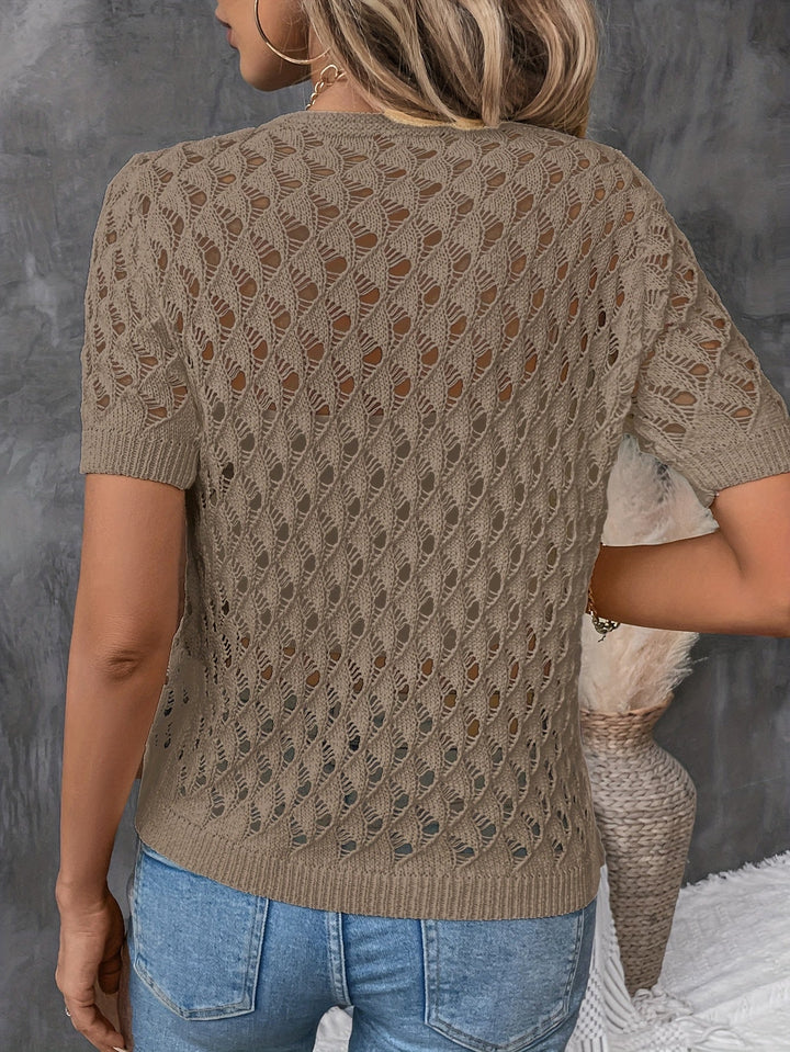 Angelica | Hollow Out V-Neck Top