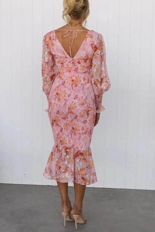 Delilah | Floral Ruffle Midi Dress