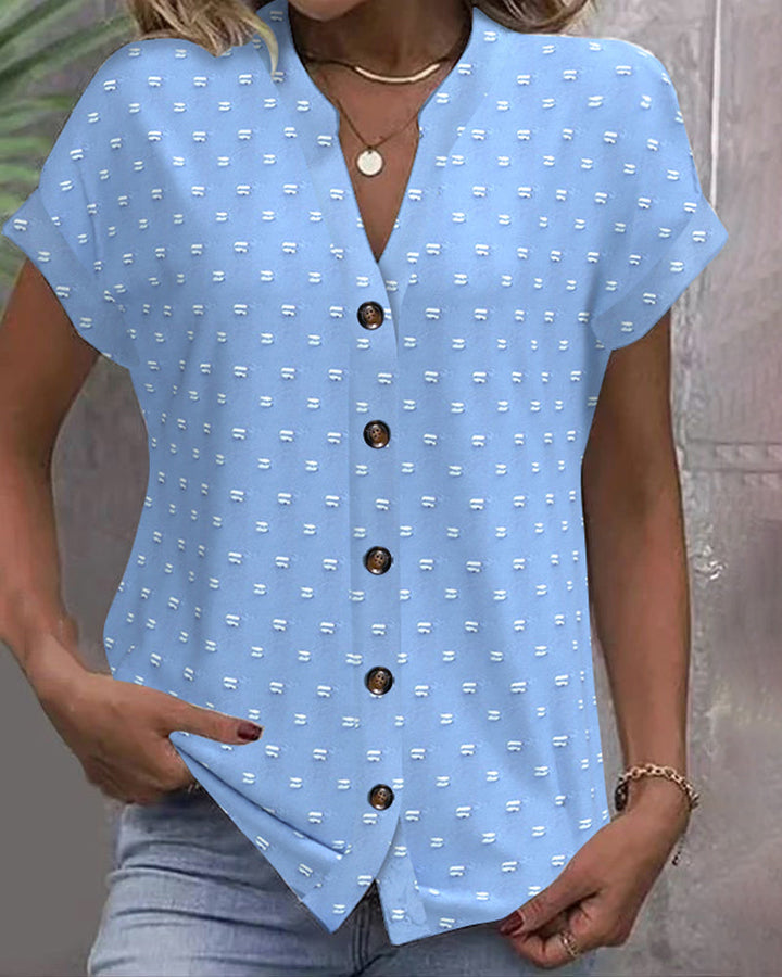 Nina | Button Down V-Neck Shirt
