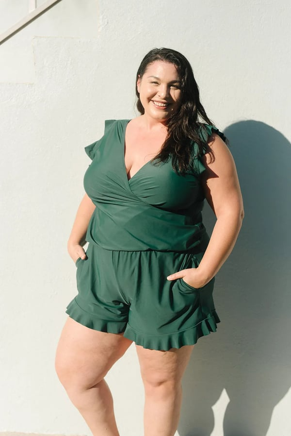 Shenna | Ruffle V-Neck Swimsuit