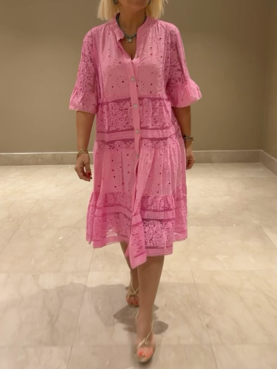 Manta | Embroidered Button Dress