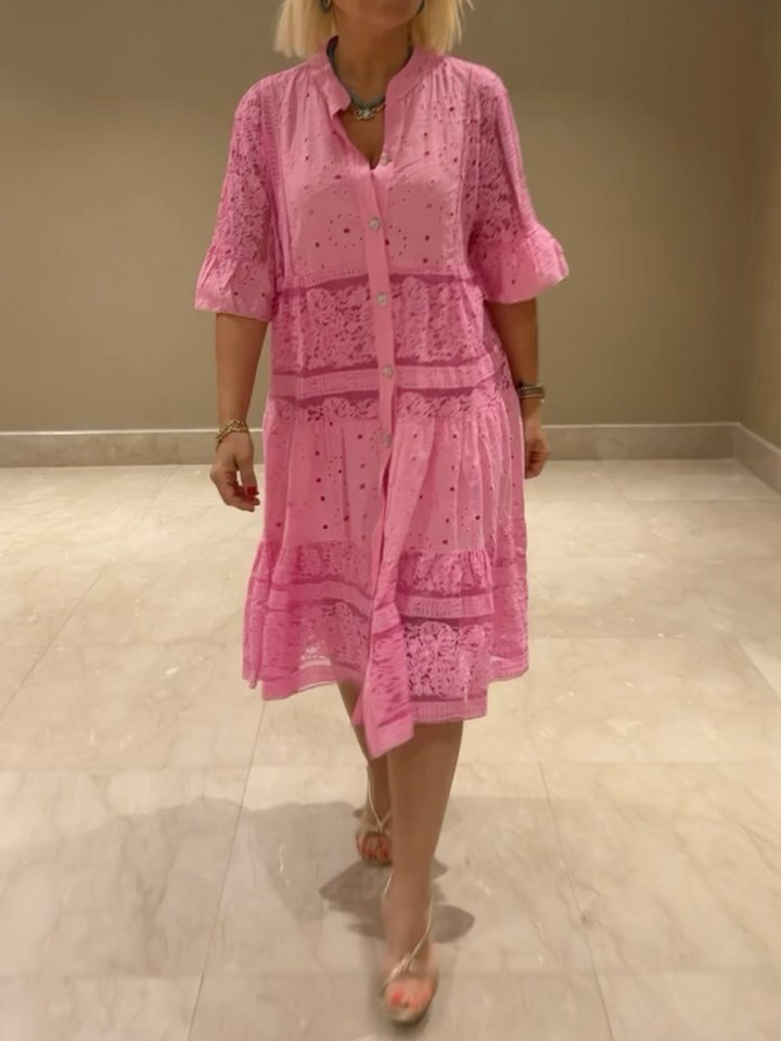 Manta | Embroidered Button Dress